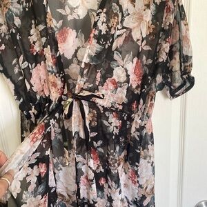 Beautiful BOHO - Neutral Floral Sheer Cover Up
